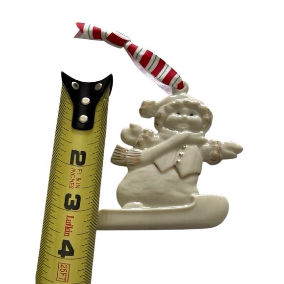 Lenox Xmas Skating Snowman Ornament Merrily Yours Personalized Blank 3.5" - Picture 4 of 4